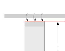 Detailansicht Dekoschal mit Gardinenband